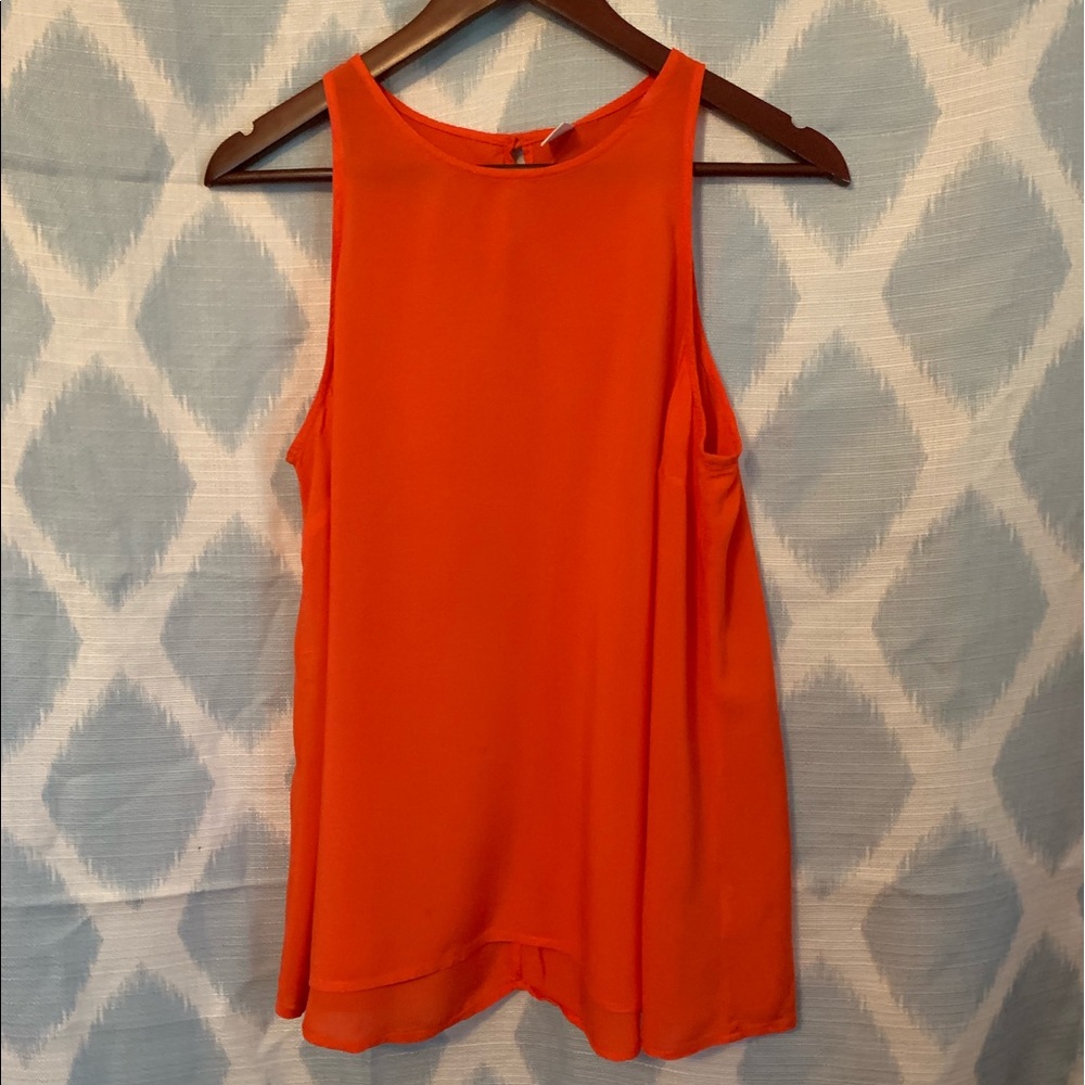Ladies Old Navy Orange Rayon Tank Size Large